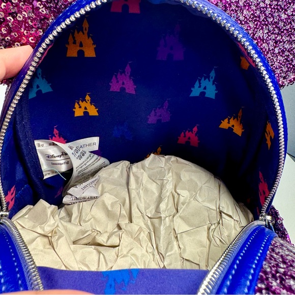 NWT. Loungefly Disney Paris 30th Anniversary Sparkling sequin Mini Backpack - Picture 10 of 11